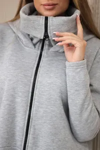 Insulated dress with longer sides in gray color