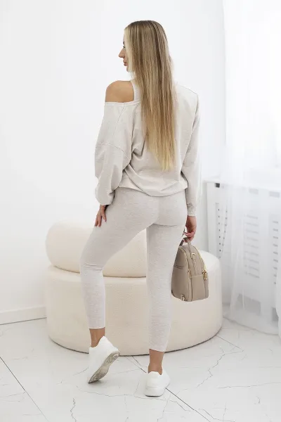 Legínovo 3-dielna súprava mikina + top + legíny červená Farba: Béžová, Veľkosť: UNI