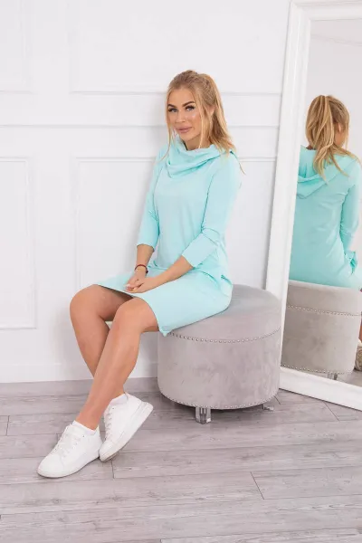 Dress with hood and mint pockets