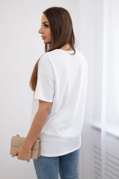 Rubbed cotton blouse Miami white