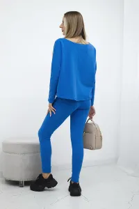 Set with an oversized blouse purple-blue