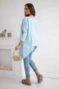 Oversize blouse in azure color