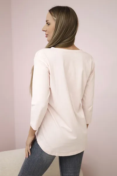Blouse with Collage print powder pink
