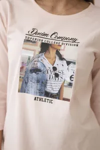 Blouse with Collage print powder pink