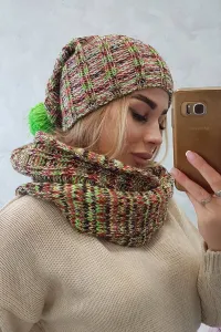 Legínovo Dámsky set s flísom 4 ročné obdobia K263 ťaví+biely Farba: Neónovo zelená, Veľkosť: UNI