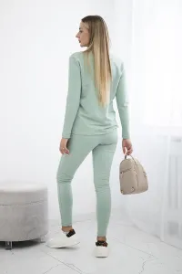 Set with a neckline with press studs dark mint