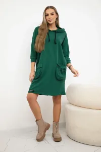 Dark green dress with a hood