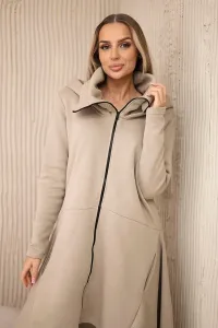 Insulated dress with long sides light beige