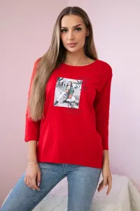 Blouse with Star Style print red