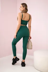 Striped top set with a green blouse