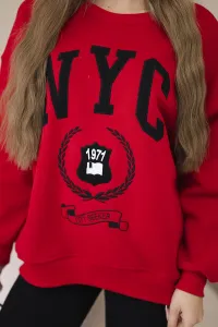 Cotton set insulated sweatshirt + leggings red