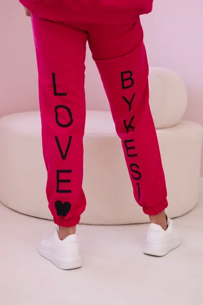 Cotton set with fuchsia print