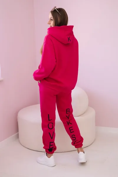 Cotton set with fuchsia print