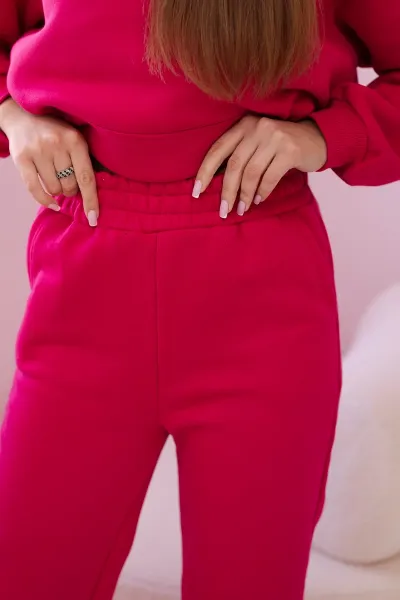 Cotton set with fuchsia print
