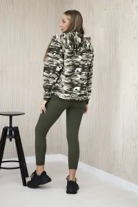 3-piece MOOR set of sweatshirt, top and leggings khaki + ecru