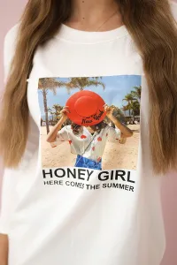 Honey girl ecru print dress