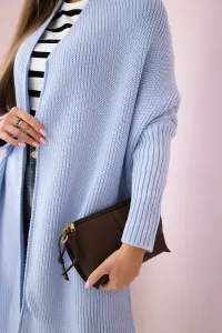 Sweater with batwing sleeve blue