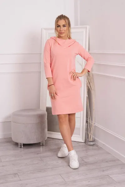 Dress with hood and pockets apricot
