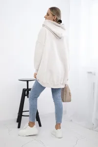 Insulated sweatshirt with strawberry motif beige melange