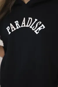 Cotton set with embroidered Paradise black inscription