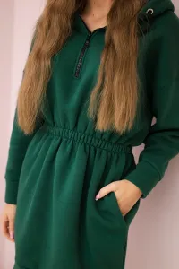 Insulated dress with hood dark green
