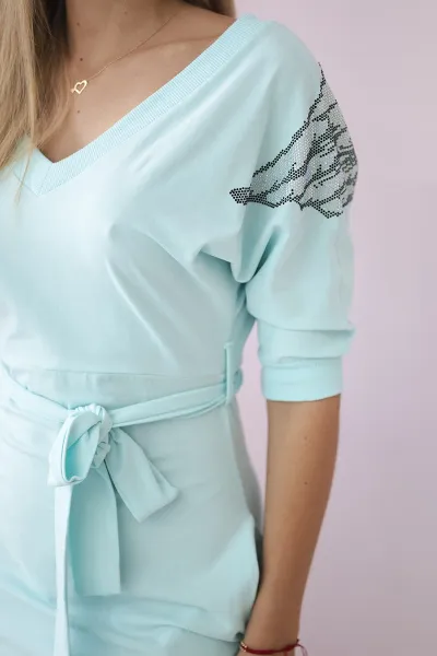 Dress with wings on the shoulders mint