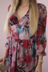 Airy dress with a floral motif in black