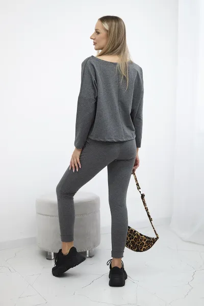 Set with an oversized blouse made of graphite