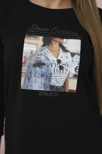 Blouse with Collage print black