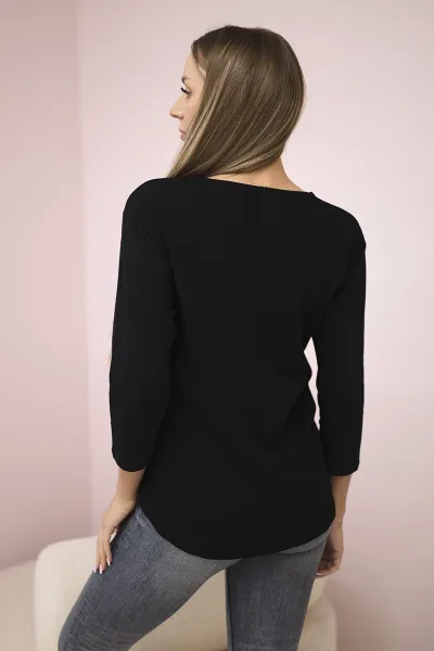 Blouse with Collage print black