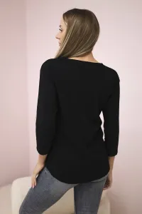 Blouse with Collage print black