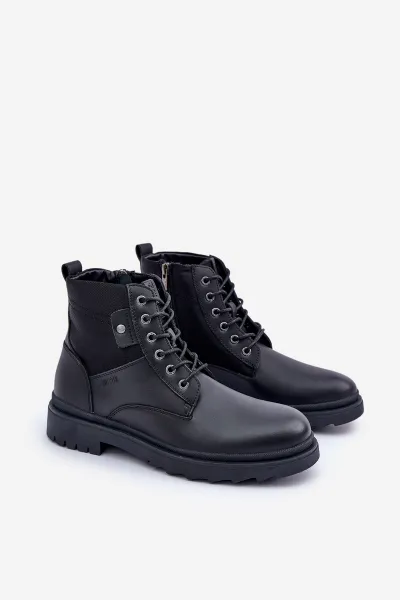 BIG STAR SHOES Kožené Zateplené Čižmy Pánske Big Star