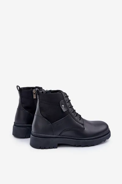 BIG STAR SHOES Kožené Zateplené Čižmy Pánske Big Star