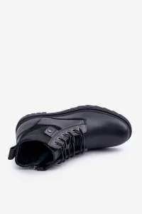 BIG STAR SHOES Kožené Zateplené Čižmy Pánske Big Star