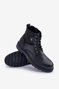 BIG STAR SHOES Kožené Zateplené Čižmy Pánske Big Star