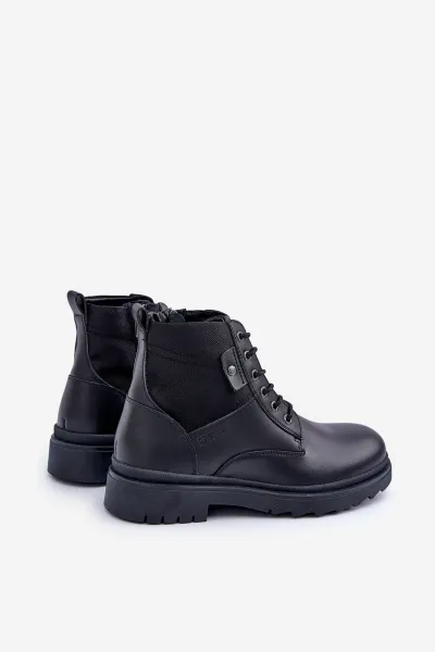BIG STAR SHOES Kožené Zateplené Čižmy Pánske Big Star
