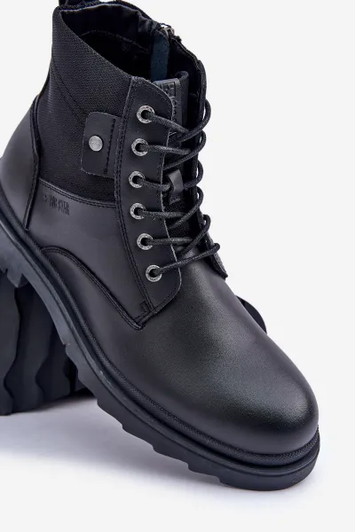 BIG STAR SHOES Kožené Zateplené Čižmy Pánske Big Star