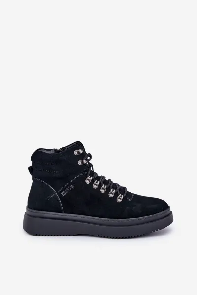 BIG STAR SHOES Semišové pánske zateplené čižmy Big Star