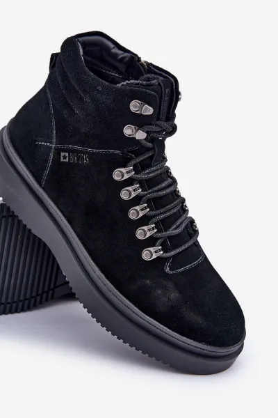 BIG STAR SHOES Semišové pánske zateplené čižmy Big Star