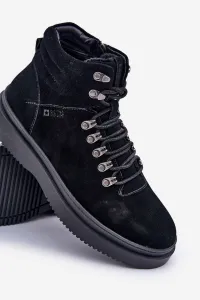 BIG STAR SHOES Semišové pánske zateplené čižmy Big Star