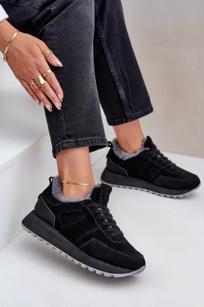 BIG STAR SHOES Dámske Tenisky S Kožušinou A Lesklým Prvkom Big Star