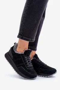 BIG STAR SHOES Dámske Tenisky S Kožušinou A Lesklým Prvkom Big Star
