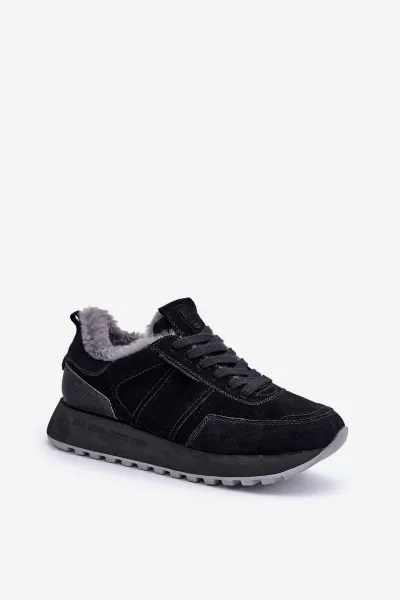 BIG STAR SHOES Dámske Tenisky S Kožušinou A Lesklým Prvkom Big Star