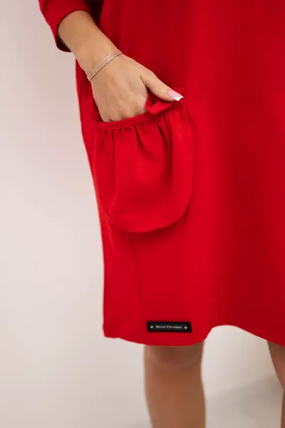 Red dress with a hood