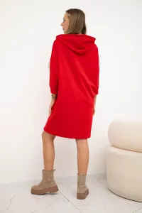Red dress with a hood