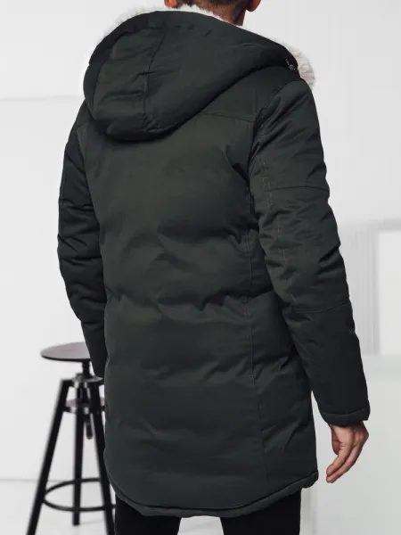 Zimná parka s kapucňou, zelená