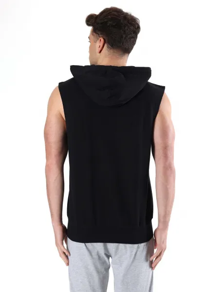 Leone Men's sleeveless hoodie with zipper