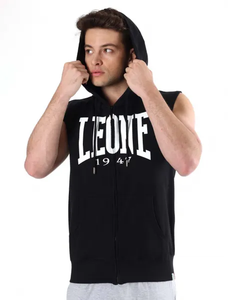 Leone Men's sleeveless hoodie with zipper