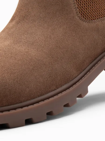 Ombre Slip-on suede men's high top shoes - light brown