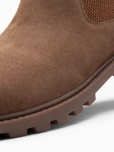 Ombre Slip-on suede men's high top shoes - light brown